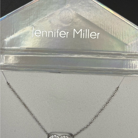 Diamonique Silver Geometric Pavé Necklace - Picture 2 of 4